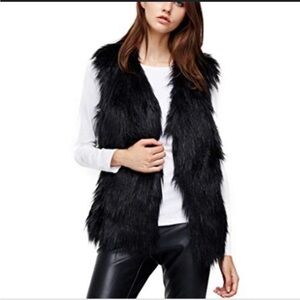 Ellison Black Faux Fur Vest Size Medium